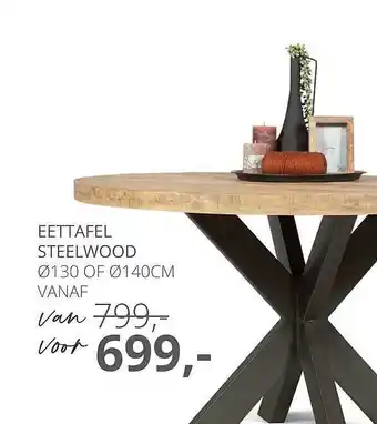 De Bommel Meubelen Eettafel Steelwood aanbieding