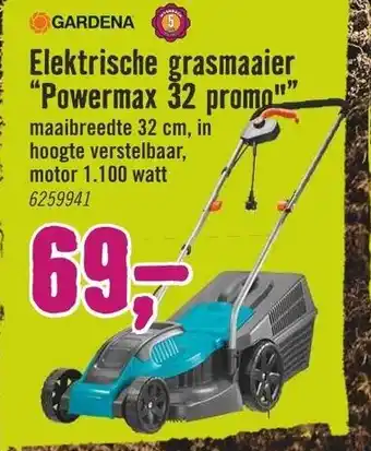 Hornbach Gardena Elektrische grasmaaier "Powermax 32 promo" aanbieding