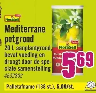 Hornbach FloraSelf Mediterrane potgrond 20L aanbieding
