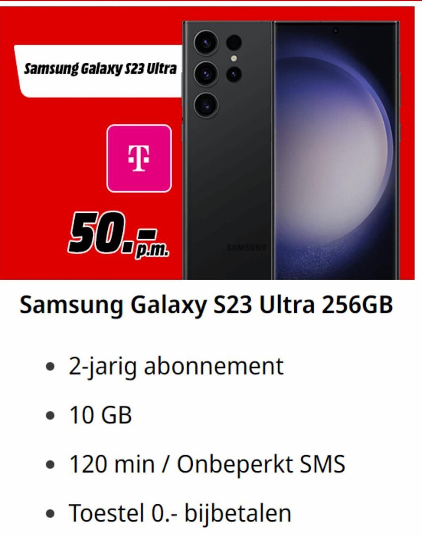 MediaMarkt Samsung Galaxy S23 Ultra 256GB aanbieding