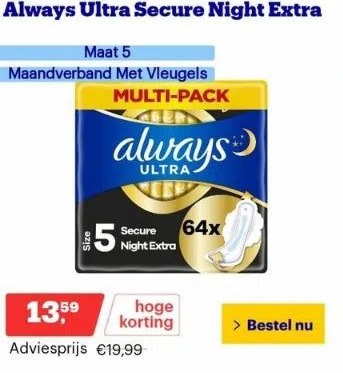 Bol.com Always ultra secure night extra aanbieding