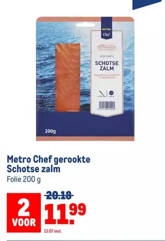 Makro Metro Chef gerookte Schotse zalm 200g aanbieding