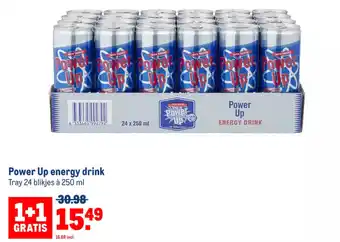 Makro Power Up energy drink Tray 24 blikjes à 250 ml aanbieding
