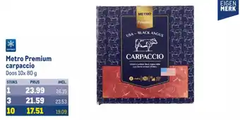 Makro Metro Premium carpaccio Doos 10x 80 g aanbieding