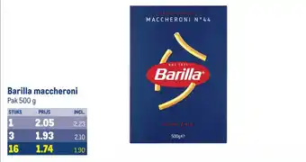 Makro Barilla maccheroni 500g aanbieding