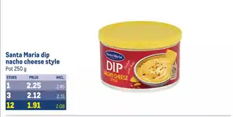 Makro Santa Maria dip nacho cheese style 250g aanbieding