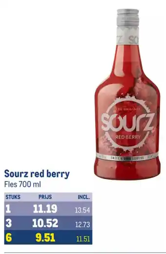 Makro Sourz red berry 700ml aanbieding