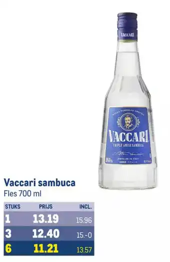 Makro Vaccari sambuca 700ml aanbieding