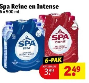 Kruidvat Spa reine en intense 6 x 500 ml aanbieding