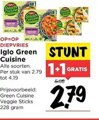 Vomar Voordeelmarkt Diepvries Iglo Green Cuisine 228 gram aanbieding