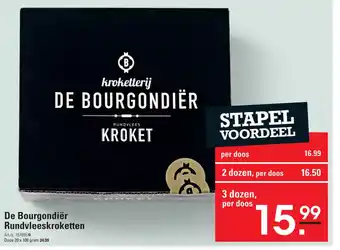 Sligro De Bourgondiër Rundvleeskroketten 3 dozen, per doos aanbieding