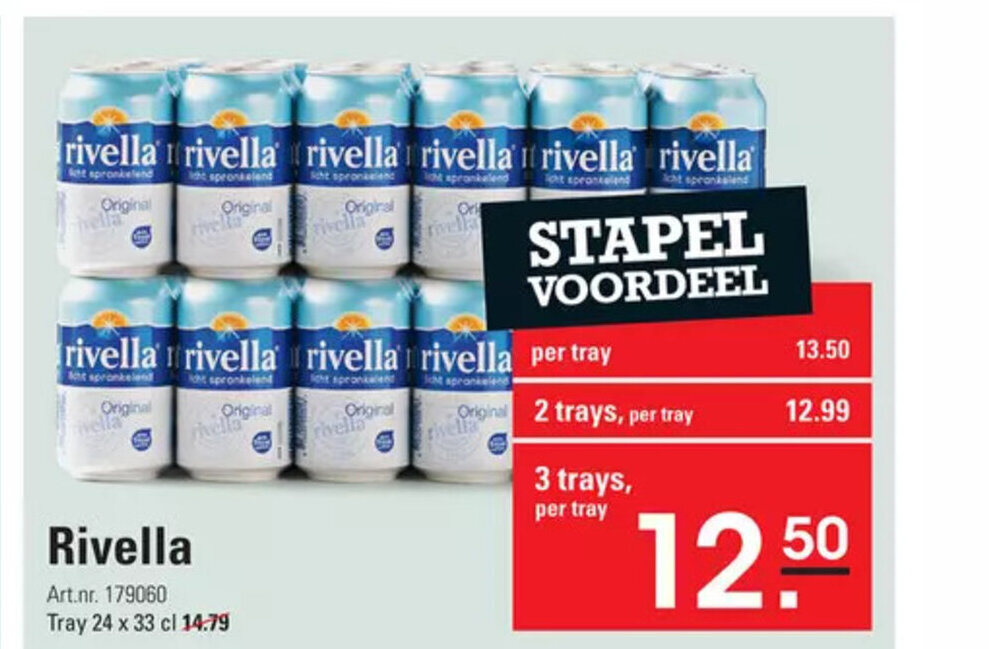 Sligro Rivella Tray 3 trays, per tray aanbieding
