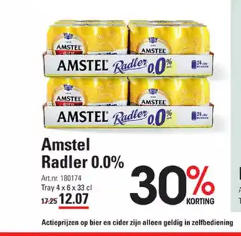 Sligro Amstel Radler 0.0% Tray 4 x 6 x 33 cl aanbieding