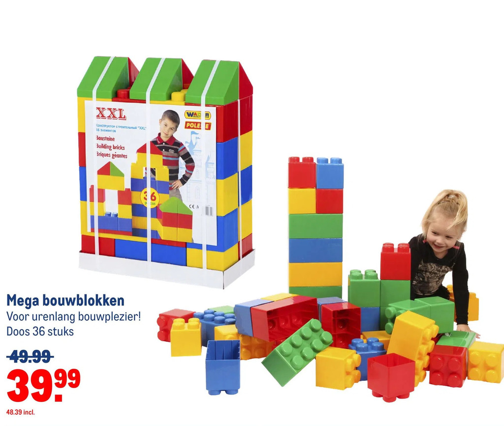 Mega Bloks First Builders tas 60 bouwblokken roze