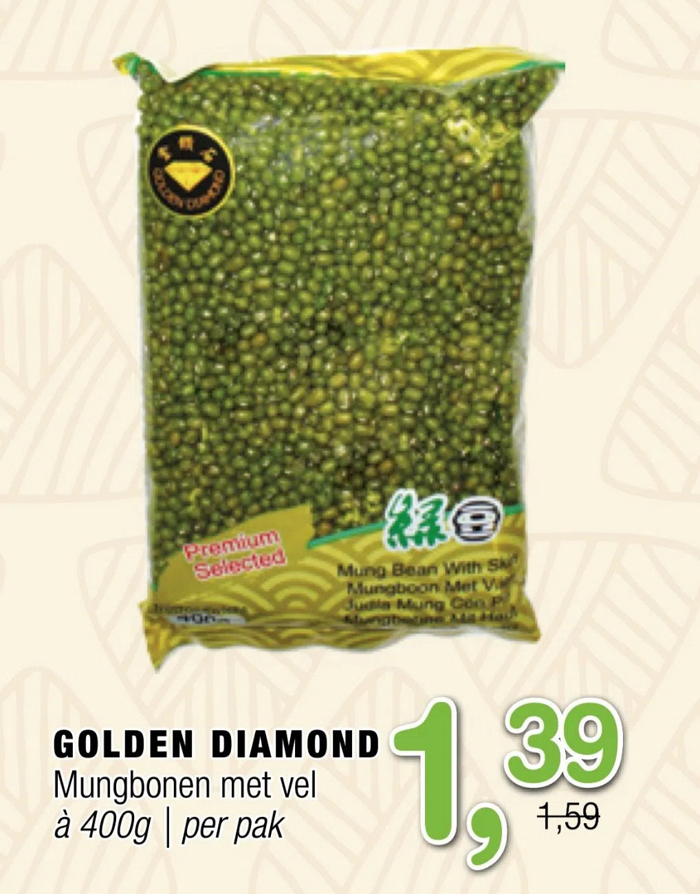 Amazing Oriëntal Golden diamond c mungbonen met vel aanbieding