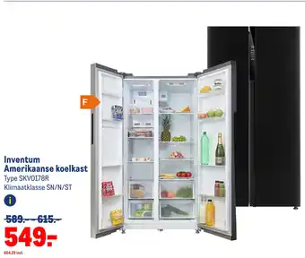 Makro Inventum amerikaanse koelkast type skv0178r aanbieding