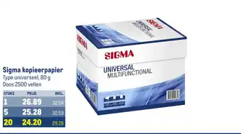 Makro Sigma kopieerpapier aanbieding