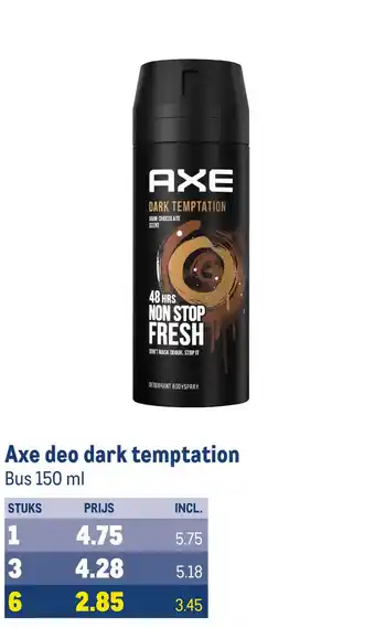 Makro Axe deo dark temptation aanbieding