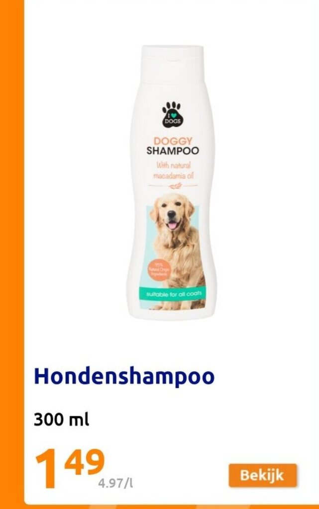 Hondenshampoo 300 ml aanbieding bij Action