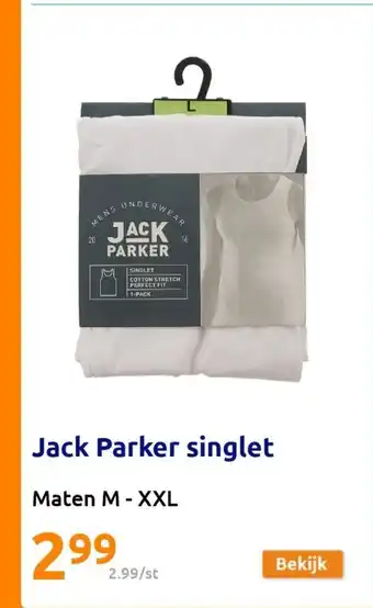 Action Jack Parker singlet Maten M - XXL aanbieding