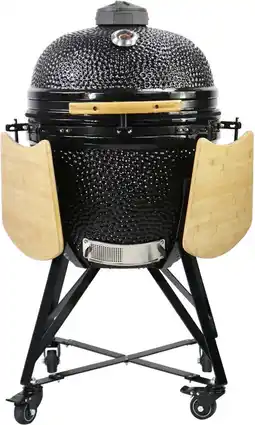 Intratuin Intratuin kamado barbecue urban chef egg large zwart d 59 h 133 cm aanbieding