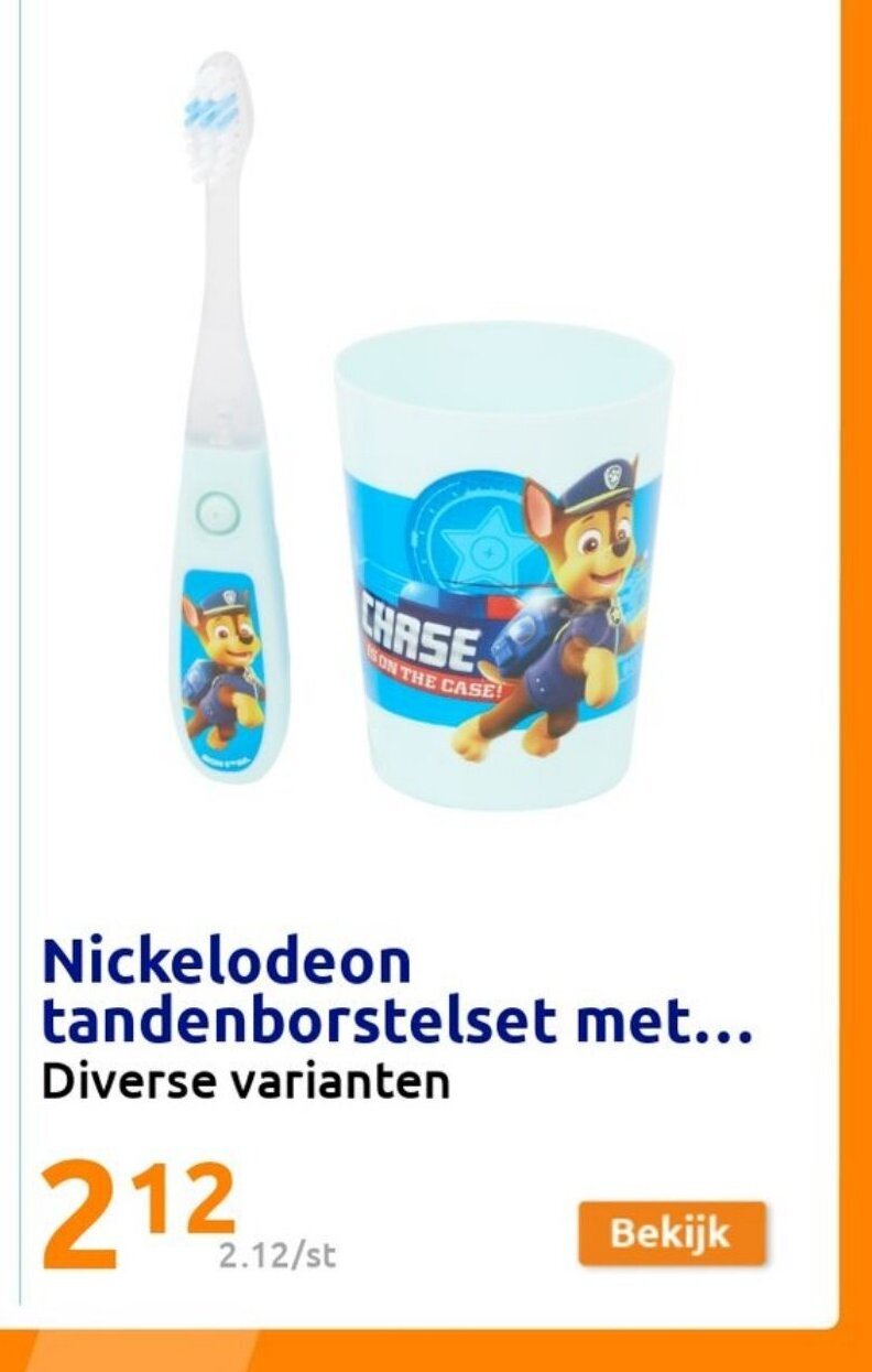 Action Nickelodeon tandenborstelset met... Diverse varianten aanbieding