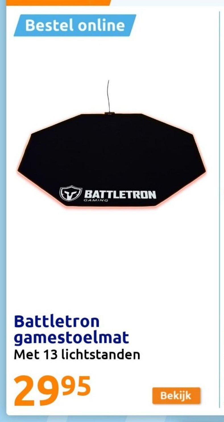 Action Battletron gamestoelmat Met 13 lichtstanden aanbieding