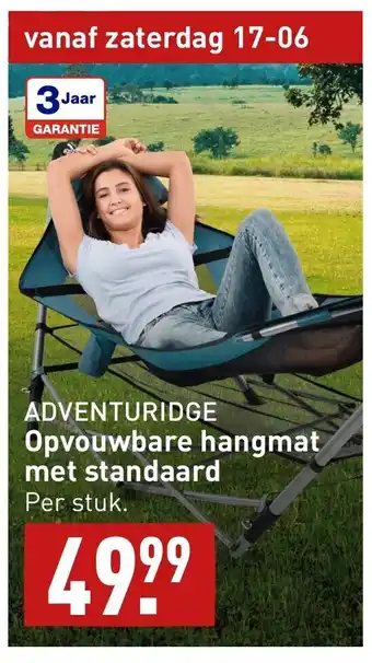 ALDI ADVENTURIDGE Opvouwbare hangmat met standaard aanbieding