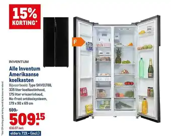 Makro Alle Inventum Amerikaanse Koelkasten 15% Korting aanbieding