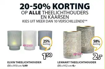 Jysk Elvin Theelichthouder Ø8 X H10 Cm Of Lennart Theelichthouder Ø8 X H12 Cm 25% - 50% Korting aanbieding