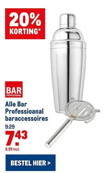 Makro Alle Bar Professioanal Baraccessoires 20% Korting aanbieding