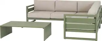 Intratuin Intratuin 4-zits loungeset norma met loungetafel aluminium groen aanbieding