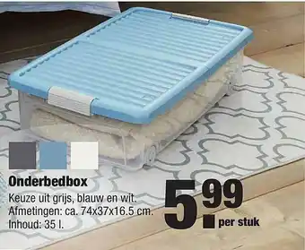 ALDI Onderbedbox 74x37x16.5 Cm aanbieding