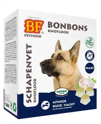 Welkoop Biofood schapenvet bonbons maxi - hondensnack - knoflook - xl - 40 stuks aanbieding