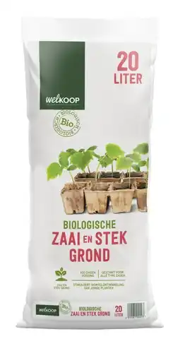 Welkoop Welkoop biologische zaai- en stek grond - potgrond - 20 l aanbieding