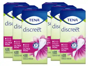 De Online Drogist Tena discreet ultra mini inlegkruisjes multi-verpakking 6x28st aanbieding