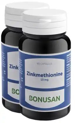 De Online Drogist Bonusan zinkmethionine 15mg capsules duoverpakking 2x90cp aanbieding