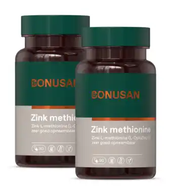 De Online Drogist Bonusan zinkmethionine 15mg capsules duoverpakking 2x90cp aanbieding