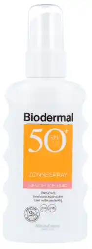 De Online Drogist Biodermal zonnebrand spray voor de gevoelige huid spf 50+, ook geschikt voor kinderen 175ml aanbieding