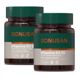 De Online Drogist Bonusan vitamine d3 25mcg/1000 ie capsules duoverpakking 2x90cp aanbieding