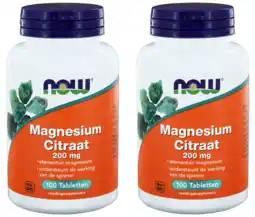 De Online Drogist Now magnesium citraat 200mg duo tabletten 2x100st aanbieding