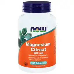 De Online Drogist Now magnesium citraat 200mg tabletten 100st aanbieding