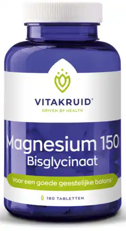 De Online Drogist Vitakruid magnesium 150 bisglycinaat tabletten 120tb aanbieding