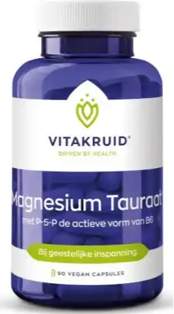 De Online Drogist Vitakruid magnesium tauraat met p-5-p capsules 90cp aanbieding