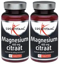 De Online Drogist Lucovitaal magnesium citraat 400mg tabletten 2x60tb aanbieding