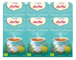 De Online Drogist Yogi tea throat comfort voordeelverpakking 6x17st aanbieding