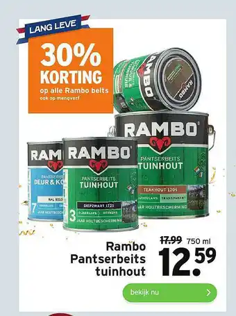 GAMMA Rambo Pantserbeits Tuinhout 30% Korting aanbieding