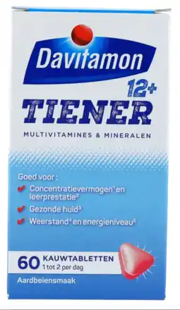 De Online Drogist Davitamon multi boost 12+ kauwtabletten aardbei 60ktb aanbieding