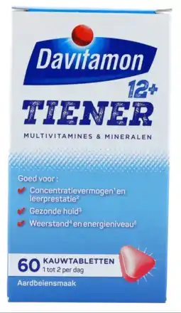De Online Drogist Davitamon multi boost 12+ kauwtabletten aardbei 60ktb aanbieding