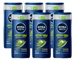 De Online Drogist Nivea men energy shower gel voordeelverpakking 6x250ml aanbieding